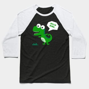 Funny cartoon dinosaur drawing as vector, Baseball T-Shirt